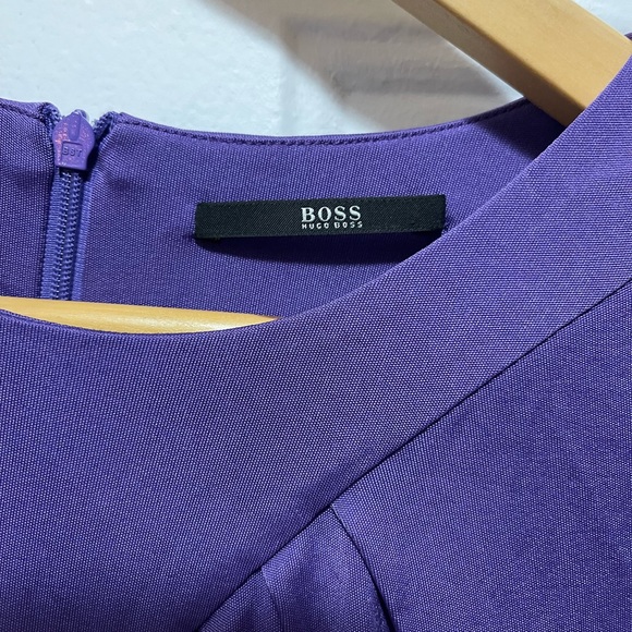Gorgeous Purple Hugo Boss Ruched MIDI Dress - Picture 8 of 9